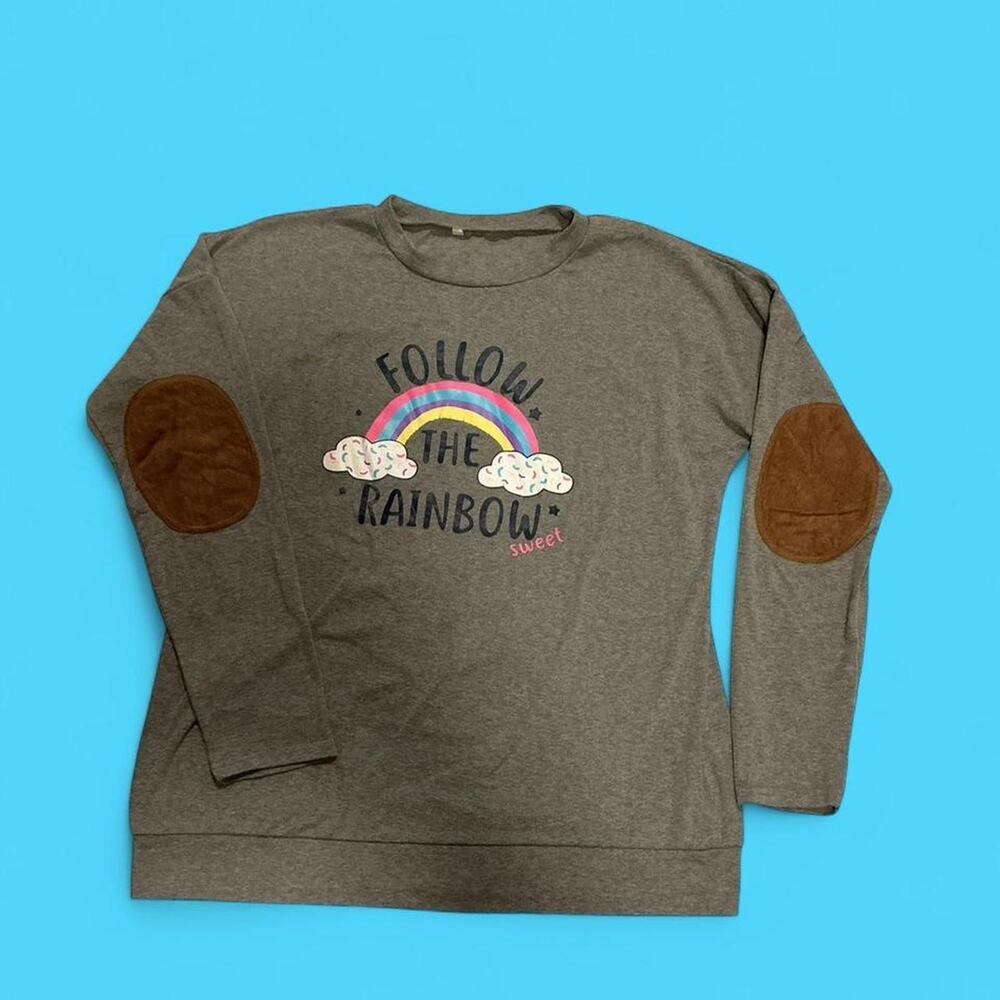 Follow the rainbow graphic sweatshirt